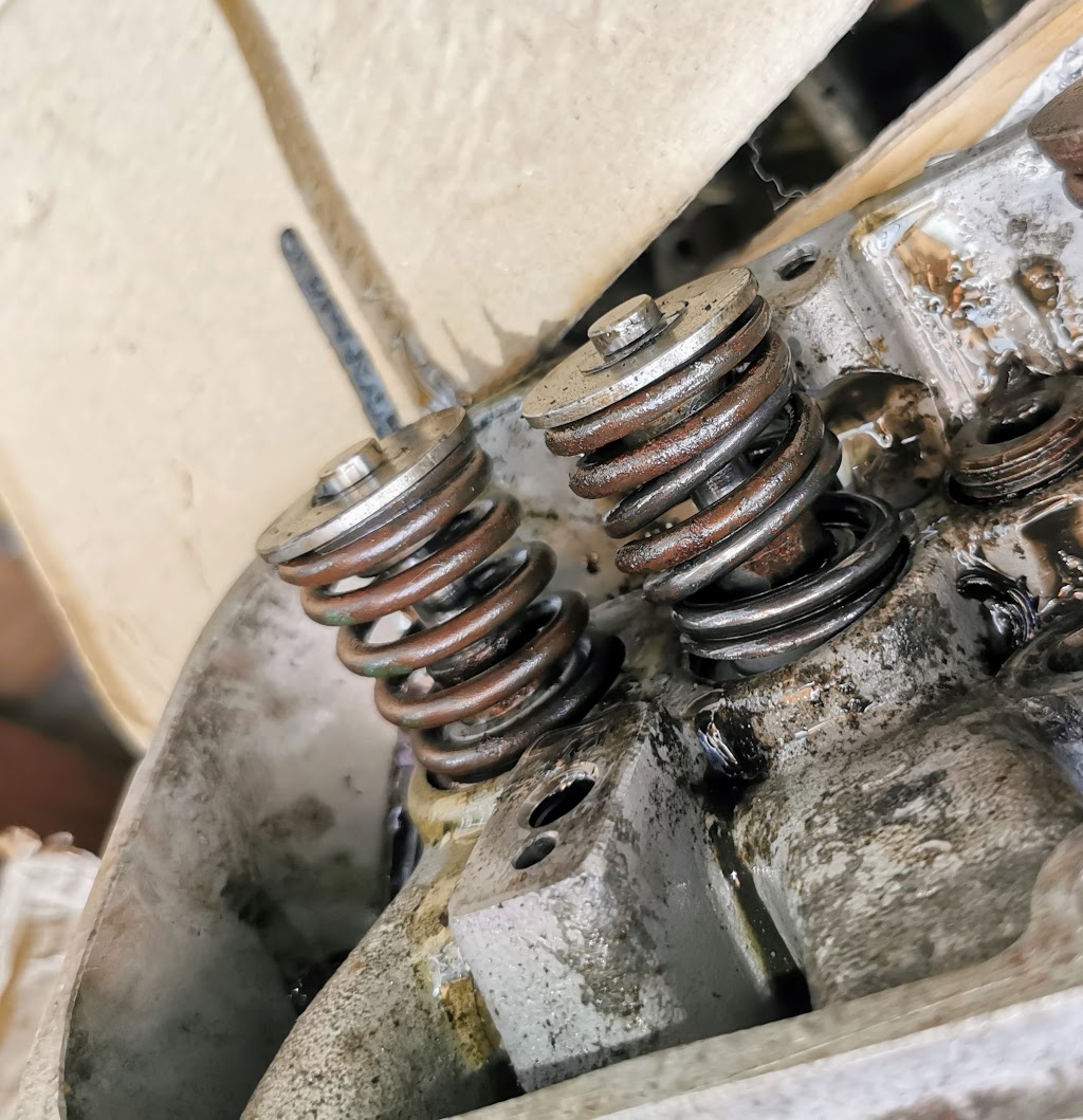 Broken valve spring found in the number 2 intake valve
