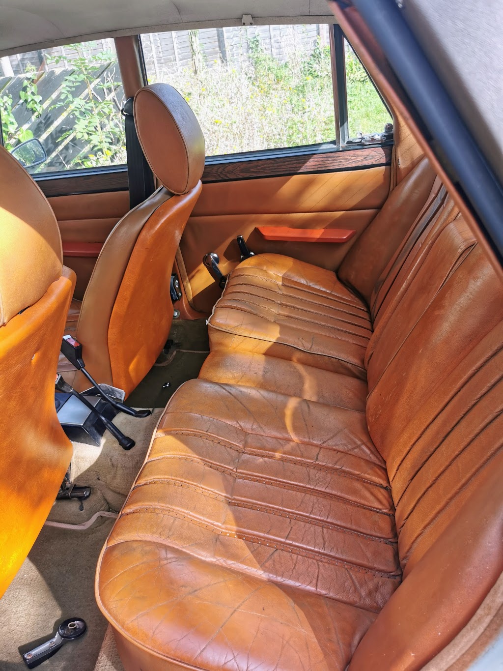Overview of rear interior of a 1975 Rover P6 3500