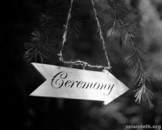 Ceremony sign found at the Cathedral of Trees, June 2019