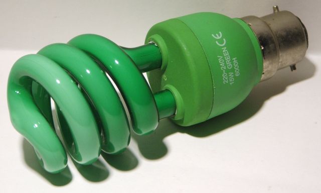 Impact Color Spiral 15W Green Coloured Compact Fluorescent Lamp - General overview of lamp