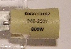 Philips DXX/13162 Linear Halogen Projector Lamp - Detail of text printed on lamp end caps (2/2)