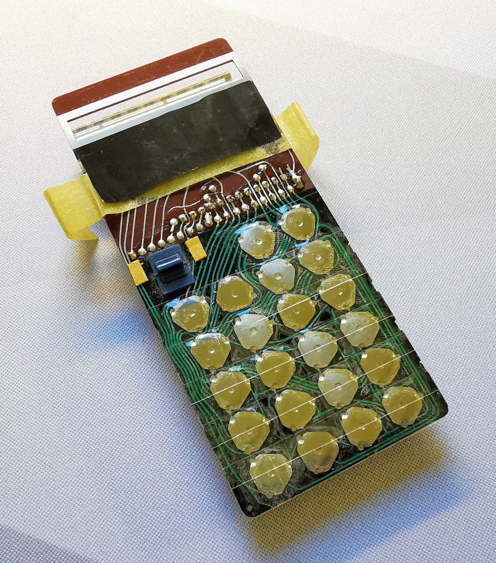 Prinztronic Mini 7 Calculator showing rebuilt keypad