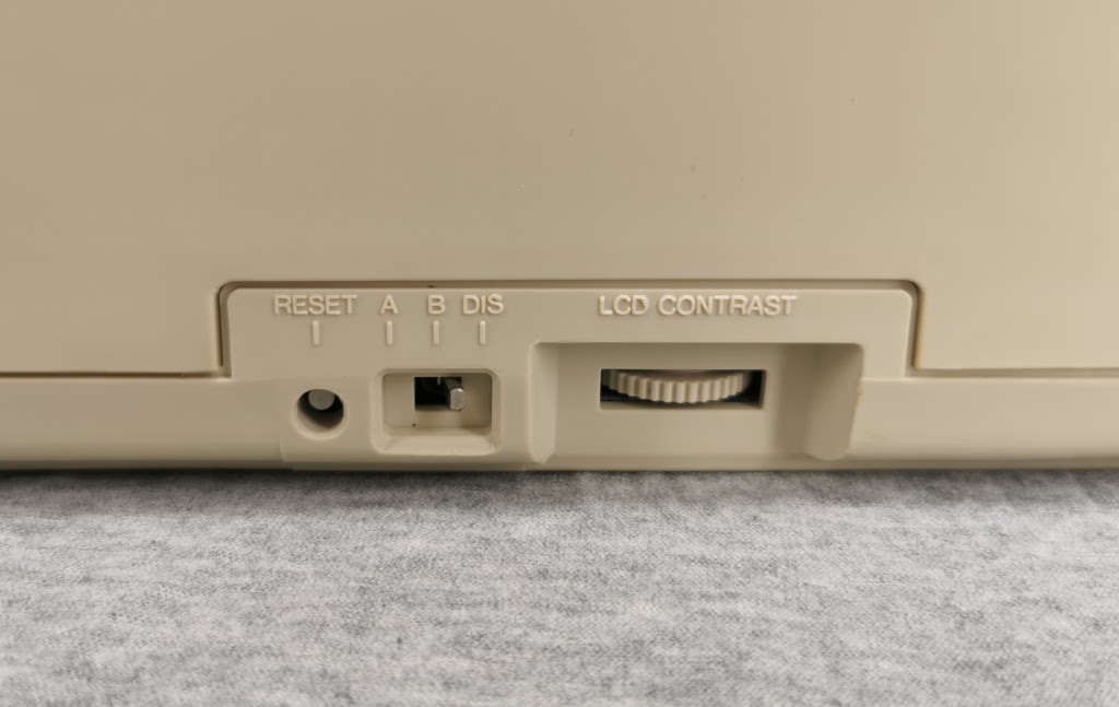 Detail of controls on left hand side of a Toshiba T1200